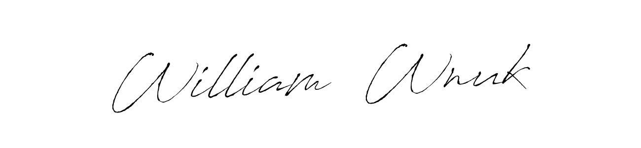 Antro_Vectra is a professional signature style that is perfect for those who want to add a touch of class to their signature. It is also a great choice for those who want to make their signature more unique. Get William  Wnuk name to fancy signature for free. William  Wnuk signature style 6 images and pictures png