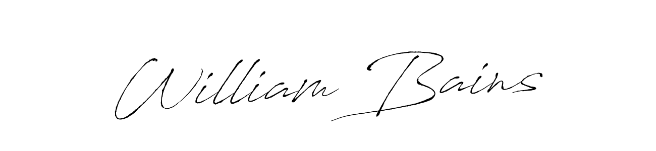 William Bains stylish signature style. Best Handwritten Sign (Antro_Vectra) for my name. Handwritten Signature Collection Ideas for my name William Bains. William Bains signature style 6 images and pictures png