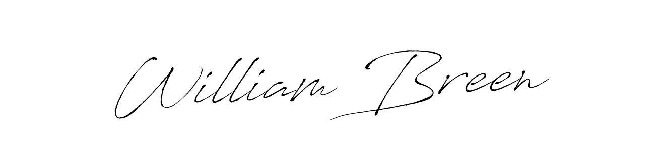 William Breen stylish signature style. Best Handwritten Sign (Antro_Vectra) for my name. Handwritten Signature Collection Ideas for my name William Breen. William Breen signature style 6 images and pictures png
