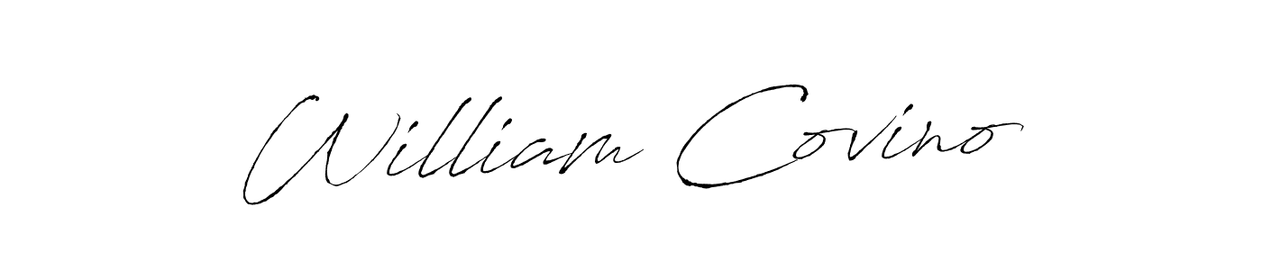 Design your own signature with our free online signature maker. With this signature software, you can create a handwritten (Antro_Vectra) signature for name William Covino. William Covino signature style 6 images and pictures png