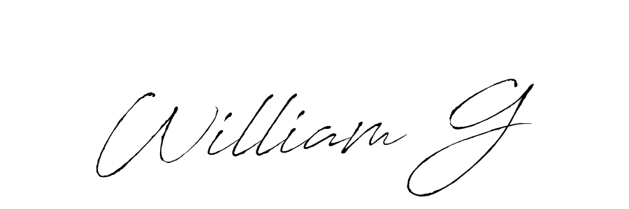 Create a beautiful signature design for name William G. With this signature (Antro_Vectra) fonts, you can make a handwritten signature for free. William G signature style 6 images and pictures png