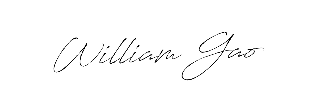 Use a signature maker to create a handwritten signature online. With this signature software, you can design (Antro_Vectra) your own signature for name William Gao. William Gao signature style 6 images and pictures png