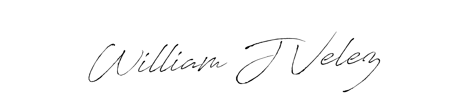 William J Velez stylish signature style. Best Handwritten Sign (Antro_Vectra) for my name. Handwritten Signature Collection Ideas for my name William J Velez. William J Velez signature style 6 images and pictures png