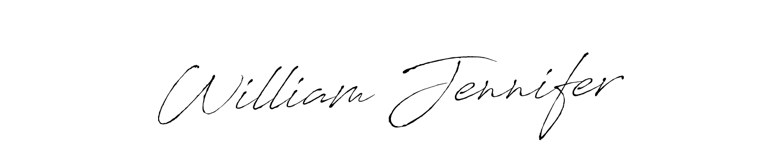 Make a beautiful signature design for name William Jennifer. With this signature (Antro_Vectra) style, you can create a handwritten signature for free. William Jennifer signature style 6 images and pictures png