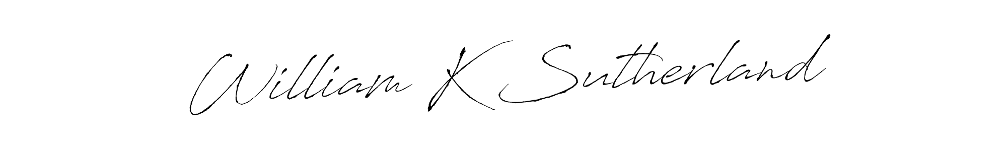How to make William K Sutherland name signature. Use Antro_Vectra style for creating short signs online. This is the latest handwritten sign. William K Sutherland signature style 6 images and pictures png