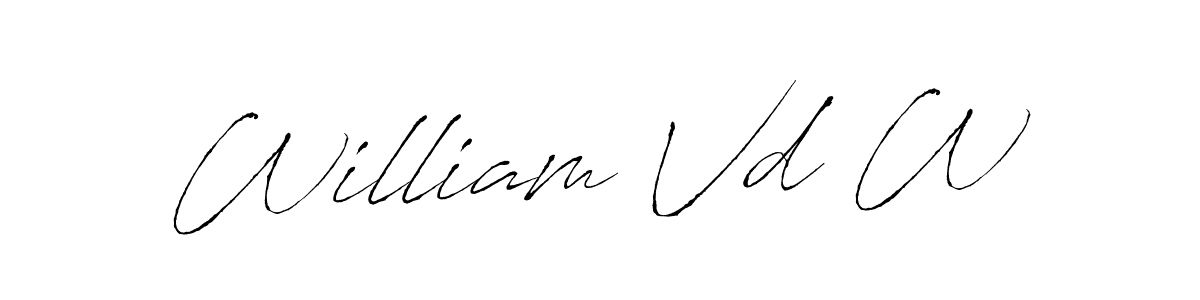 William Vd W stylish signature style. Best Handwritten Sign (Antro_Vectra) for my name. Handwritten Signature Collection Ideas for my name William Vd W. William Vd W signature style 6 images and pictures png