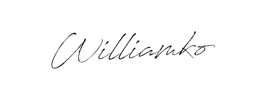 Similarly Antro_Vectra is the best handwritten signature design. Signature creator online .You can use it as an online autograph creator for name Williamko. Williamko signature style 6 images and pictures png