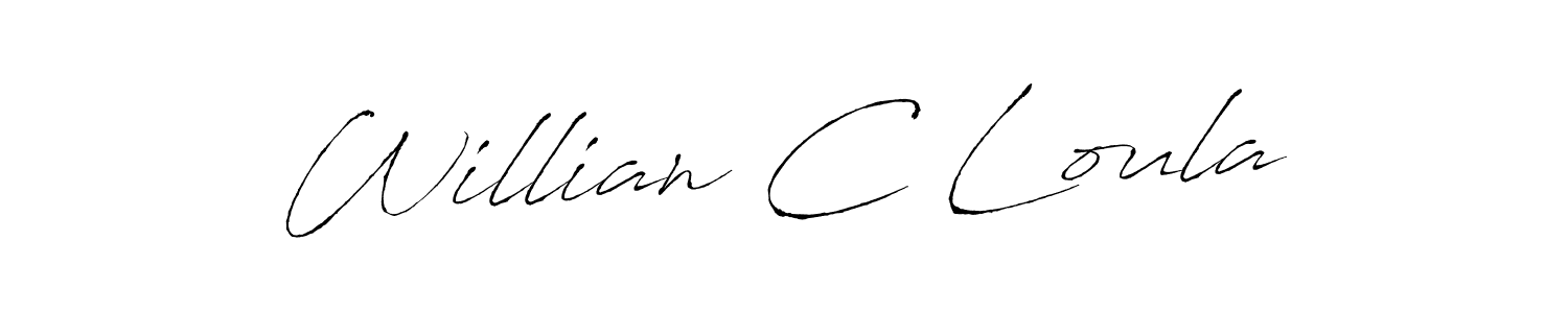 How to make Willian C Loula signature? Antro_Vectra is a professional autograph style. Create handwritten signature for Willian C Loula name. Willian C Loula signature style 6 images and pictures png