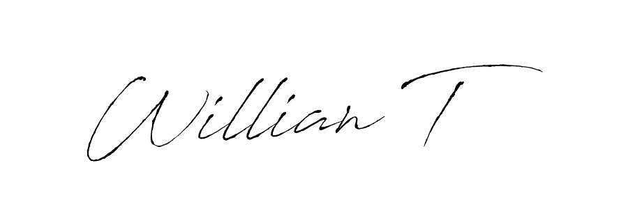 Create a beautiful signature design for name Willian T. With this signature (Antro_Vectra) fonts, you can make a handwritten signature for free. Willian T signature style 6 images and pictures png