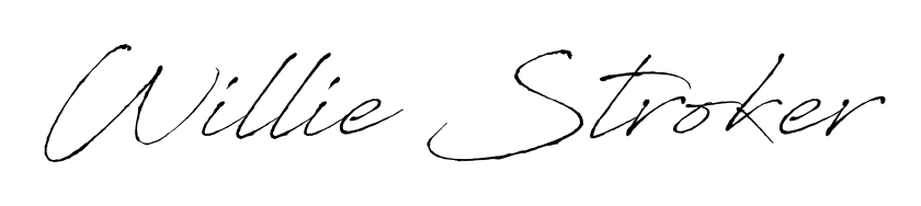 A timeless handwritten aesthetic for Willie Stroker. The Antro_Vectra font gives your signature a handcrafted feel with natural curves. Willie Stroker signature style 6 images and pictures png