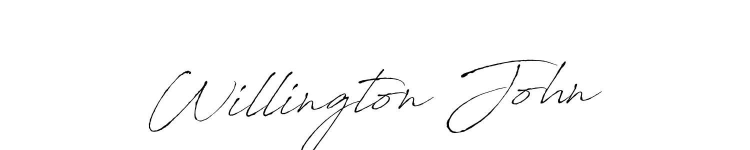 Make a beautiful signature design for name Willington John. With this signature (Antro_Vectra) style, you can create a handwritten signature for free. Willington John signature style 6 images and pictures png