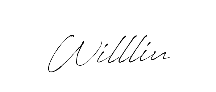 It looks lik you need a new signature style for name Willliu. Design unique handwritten (Antro_Vectra) signature with our free signature maker in just a few clicks. Willliu signature style 6 images and pictures png