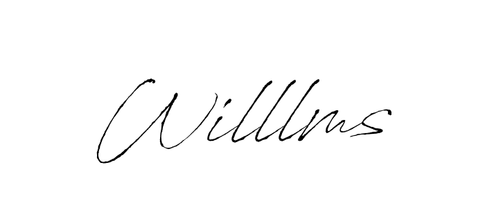 Use a signature maker to create a handwritten signature online. With this signature software, you can design (Antro_Vectra) your own signature for name Willlms. Willlms signature style 6 images and pictures png