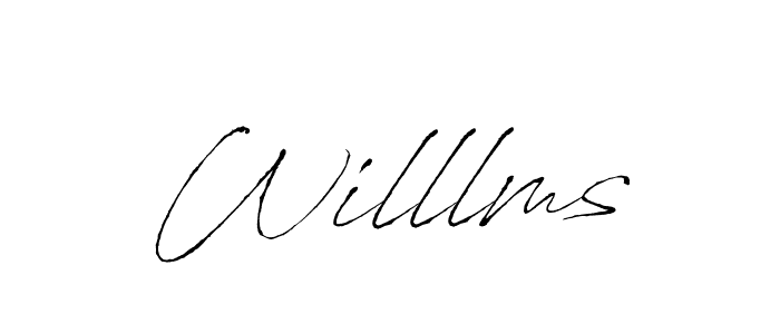 Design your own signature with our free online signature maker. With this signature software, you can create a handwritten (Antro_Vectra) signature for name Willlms. Willlms signature style 6 images and pictures png