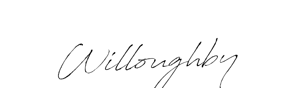 You should practise on your own different ways (Antro_Vectra) to write your name (Willoughby) in signature. don't let someone else do it for you. Willoughby signature style 6 images and pictures png