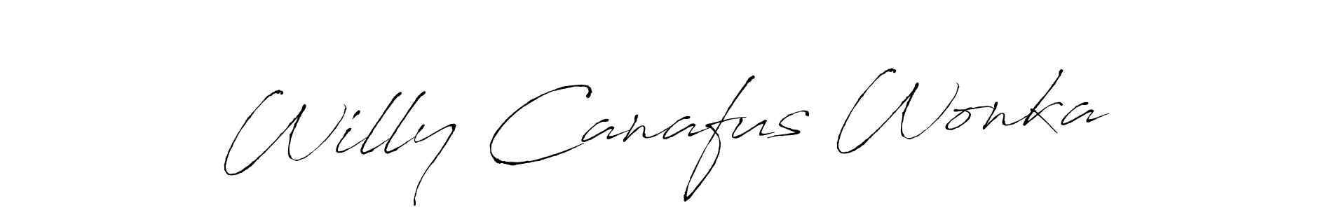 Design your own signature with our free online signature maker. With this signature software, you can create a handwritten (Antro_Vectra) signature for name Willy Canafus Wonka. Willy Canafus Wonka signature style 6 images and pictures png