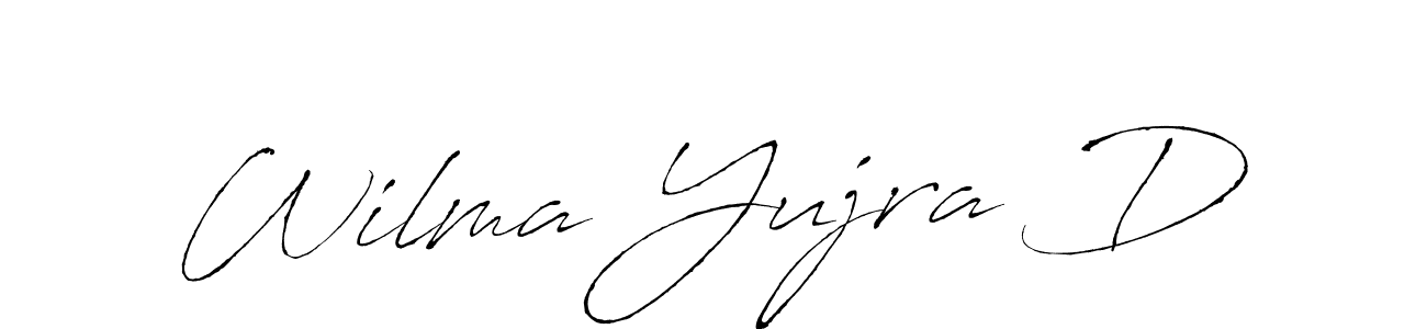 How to make Wilma Yujra D name signature. Use Antro_Vectra style for creating short signs online. This is the latest handwritten sign. Wilma Yujra D signature style 6 images and pictures png