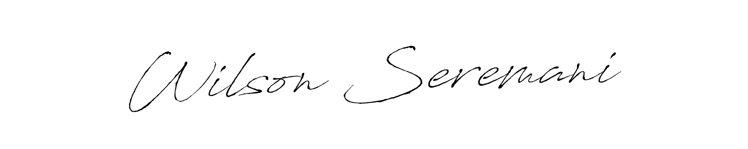 Make a beautiful signature design for name Wilson Seremani. With this signature (Antro_Vectra) style, you can create a handwritten signature for free. Wilson Seremani signature style 6 images and pictures png