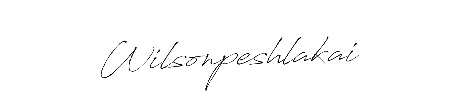 How to make Wilsonpeshlakai name signature. Use Antro_Vectra style for creating short signs online. This is the latest handwritten sign. Wilsonpeshlakai signature style 6 images and pictures png