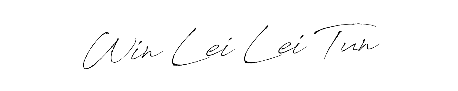 Use a signature maker to create a handwritten signature online. With this signature software, you can design (Antro_Vectra) your own signature for name Win Lei Lei Tun. Win Lei Lei Tun signature style 6 images and pictures png