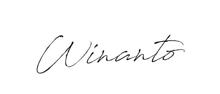 How to make Winanto name signature. Use Antro_Vectra style for creating short signs online. This is the latest handwritten sign. Winanto signature style 6 images and pictures png