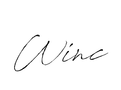 Winc stylish signature style. Best Handwritten Sign (Antro_Vectra) for my name. Handwritten Signature Collection Ideas for my name Winc. Winc signature style 6 images and pictures png