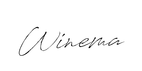 You should practise on your own different ways (Antro_Vectra) to write your name (Winema) in signature. don't let someone else do it for you. Winema signature style 6 images and pictures png