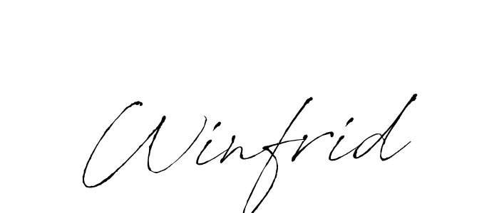 Winfrid stylish signature style. Best Handwritten Sign (Antro_Vectra) for my name. Handwritten Signature Collection Ideas for my name Winfrid. Winfrid signature style 6 images and pictures png