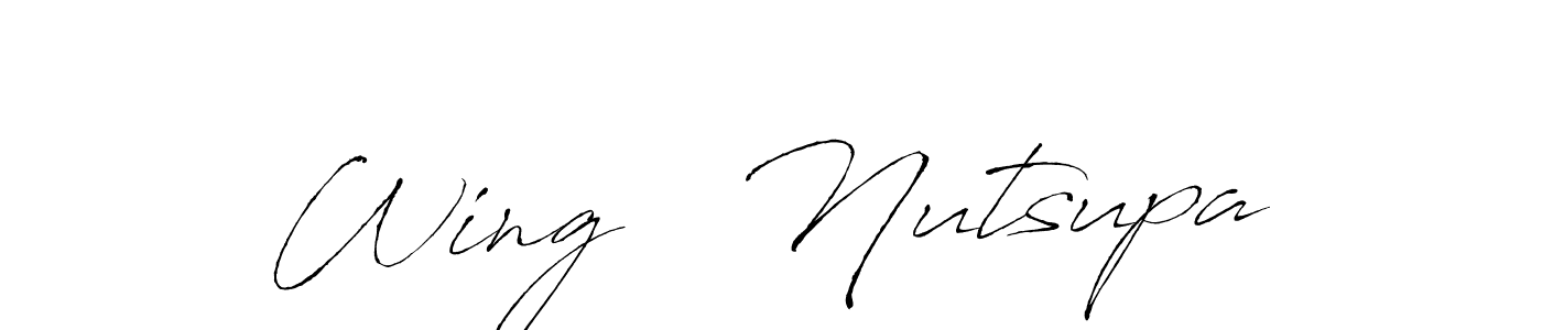 Similarly Antro_Vectra is the best handwritten signature design. Signature creator online .You can use it as an online autograph creator for name Wing   Nutsupa. Wing   Nutsupa signature style 6 images and pictures png