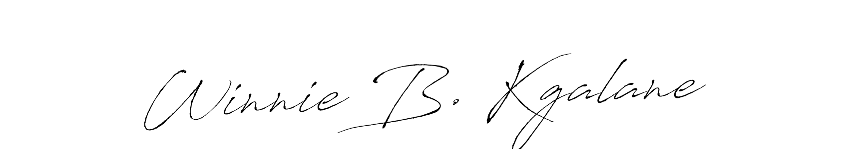 How to make Winnie B. Kgalane name signature. Use Antro_Vectra style for creating short signs online. This is the latest handwritten sign. Winnie B. Kgalane signature style 6 images and pictures png