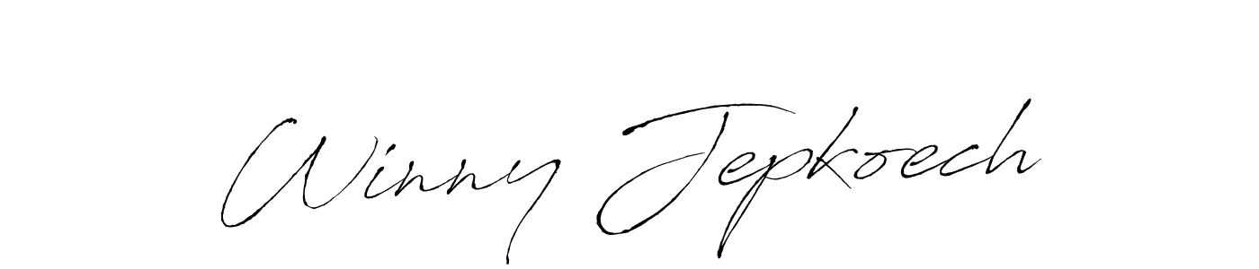 How to make Winny Jepkoech name signature. Use Antro_Vectra style for creating short signs online. This is the latest handwritten sign. Winny Jepkoech signature style 6 images and pictures png