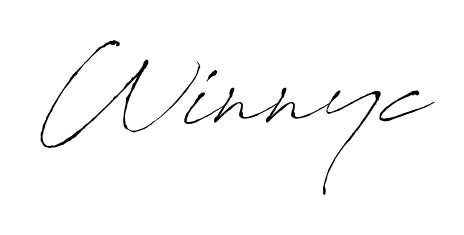 A modern signature idea for name Winnyc using Antro_Vectra font. Clean strokes and elegant curves make it stand out instantly. Winnyc signature style 6 images and pictures png