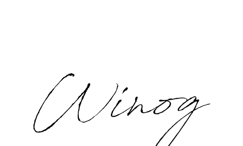 Winog stylish signature style. Best Handwritten Sign (Antro_Vectra) for my name. Handwritten Signature Collection Ideas for my name Winog. Winog signature style 6 images and pictures png