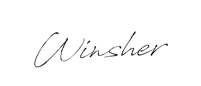 Create a beautiful signature design for name Winsher. With this signature (Antro_Vectra) fonts, you can make a handwritten signature for free. Winsher signature style 6 images and pictures png