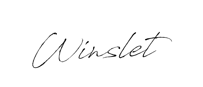 Also we have Winslet name is the best signature style. Create professional handwritten signature collection using Antro_Vectra autograph style. Winslet signature style 6 images and pictures png