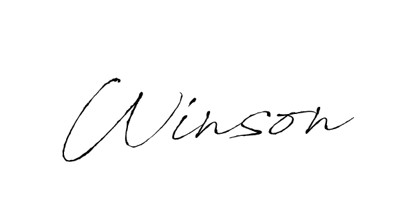 Design your own signature with our free online signature maker. With this signature software, you can create a handwritten (Antro_Vectra) signature for name Winson. Winson signature style 6 images and pictures png