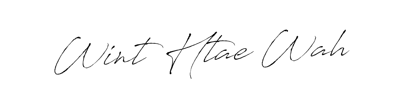 Wint Htae Wah stylish signature style. Best Handwritten Sign (Antro_Vectra) for my name. Handwritten Signature Collection Ideas for my name Wint Htae Wah. Wint Htae Wah signature style 6 images and pictures png