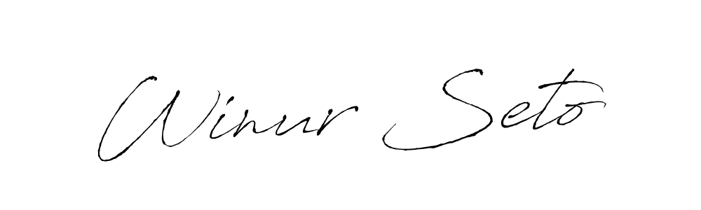 Similarly Antro_Vectra is the best handwritten signature design. Signature creator online .You can use it as an online autograph creator for name Winur Seto. Winur Seto signature style 6 images and pictures png