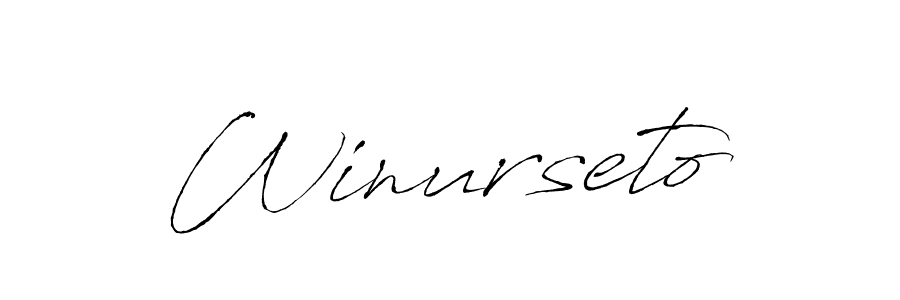 Use a signature maker to create a handwritten signature online. With this signature software, you can design (Antro_Vectra) your own signature for name Winurseto. Winurseto signature style 6 images and pictures png