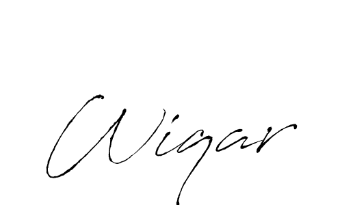 Make a beautiful signature design for name Wiqar. With this signature (Antro_Vectra) style, you can create a handwritten signature for free. Wiqar signature style 6 images and pictures png