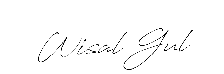 Make a beautiful signature design for name Wisal Gul. With this signature (Antro_Vectra) style, you can create a handwritten signature for free. Wisal Gul signature style 6 images and pictures png
