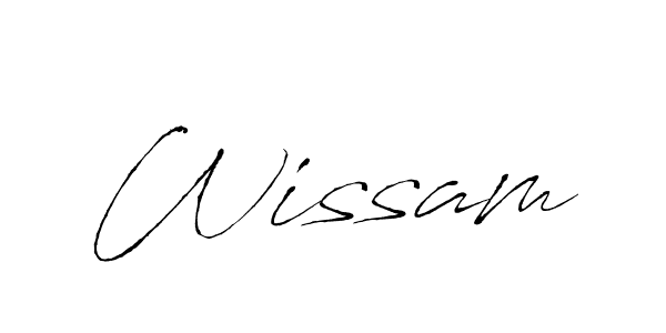 Design your own signature with our free online signature maker. With this signature software, you can create a handwritten (Antro_Vectra) signature for name Wissam. Wissam signature style 6 images and pictures png