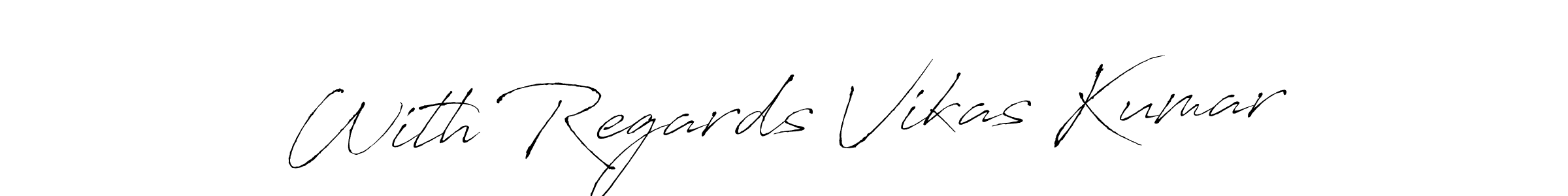 Also we have With Regards Vikas Kumar name is the best signature style. Create professional handwritten signature collection using Antro_Vectra autograph style. With Regards Vikas Kumar signature style 6 images and pictures png