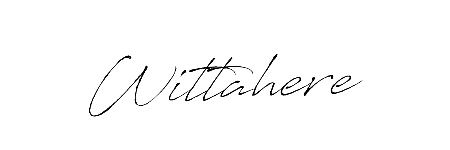 Antro_Vectra is a professional signature style that is perfect for those who want to add a touch of class to their signature. It is also a great choice for those who want to make their signature more unique. Get Wittahere name to fancy signature for free. Wittahere signature style 6 images and pictures png