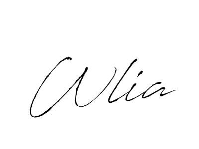 Use a signature maker to create a handwritten signature online. With this signature software, you can design (Antro_Vectra) your own signature for name Wlia. Wlia signature style 6 images and pictures png