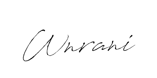 Design your own signature with our free online signature maker. With this signature software, you can create a handwritten (Antro_Vectra) signature for name Wnrani. Wnrani signature style 6 images and pictures png