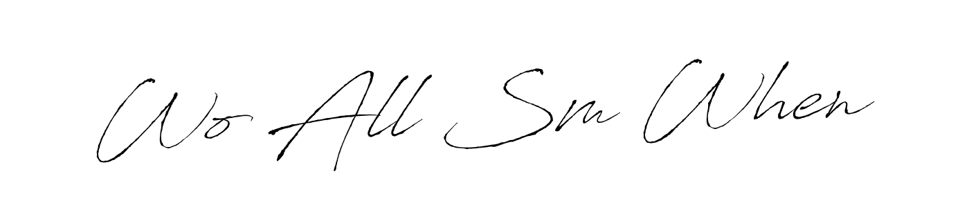 if you are searching for the best signature style for your name Wo All Sm When. so please give up your signature search. here we have designed multiple signature styles  using Antro_Vectra. Wo All Sm When signature style 6 images and pictures png