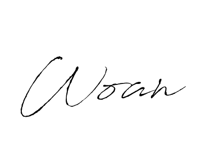 Design your own signature with our free online signature maker. With this signature software, you can create a handwritten (Antro_Vectra) signature for name Woan. Woan signature style 6 images and pictures png