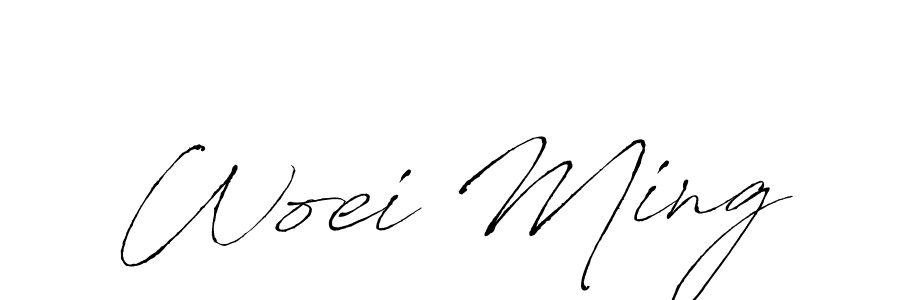 Design your own signature with our free online signature maker. With this signature software, you can create a handwritten (Antro_Vectra) signature for name Woei Ming. Woei Ming signature style 6 images and pictures png