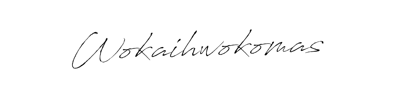 How to make Wokaihwokomas name signature. Use Antro_Vectra style for creating short signs online. This is the latest handwritten sign. Wokaihwokomas signature style 6 images and pictures png